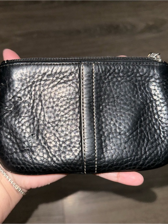 Coach Handbags - Black Pebbled Leather Zip Card Holder